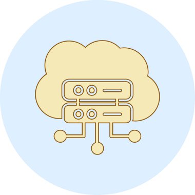 bulut hesaplama simgesi, vektör illüstrasyonu