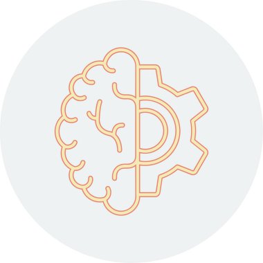 Beyin. Web simgesi basit illüstrasyon