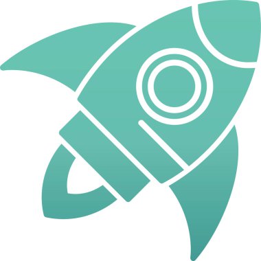 Roket ikonu. düz vektör biçimi