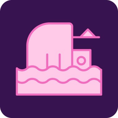 Bir bina simgesinin vektör illüstrasyonu