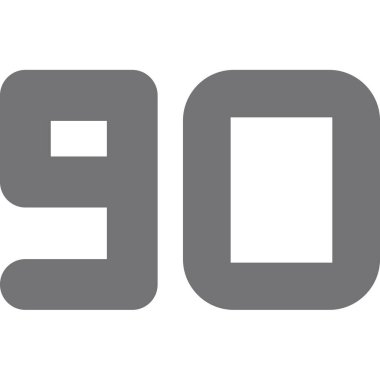 90 harfi simgesinin vektör illüstrasyonu
