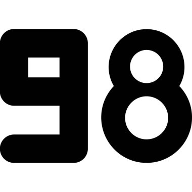 989 siyah beyaz vektör illüstrasyonu