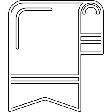 Mutfak havlu simgesi, anahat stili