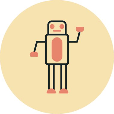 robot. Web simgesi basit illüstrasyon