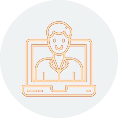 Dizüstü bilgisayarı ve tablet vektör çizimi olan iş adamı