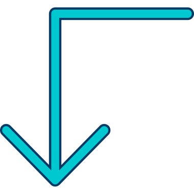 Tamamlanmış taslak biçiminde ok aşağı simgesi