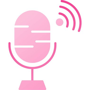 Mikrofon. Web simgesi basit illüstrasyon