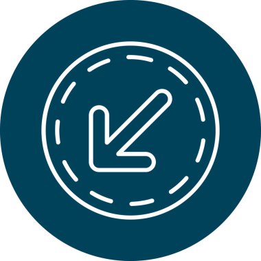 Eğilim biçimi izole edilmiş arkaplanda ok aşağı simgesi