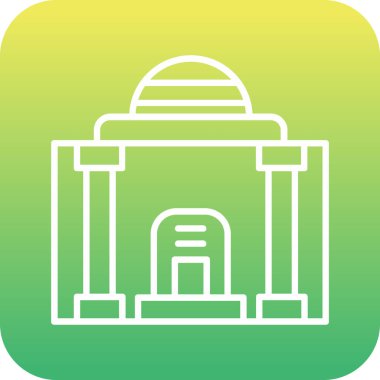 Benzersiz cami vektör çizgisi simgesi