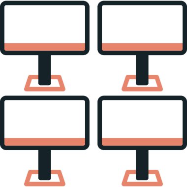 bilgisayar izleme simgesi, vektör illüstrasyonu