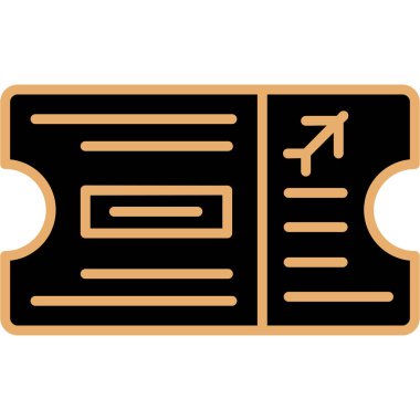 Bilet simgesi. Bilet vektör simgesi web için basit örnek