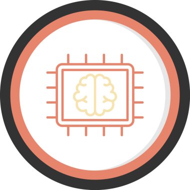 beyin ikonu vektör illüstrasyonu