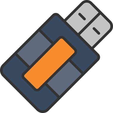 usb simge vektör illüstrasyonu