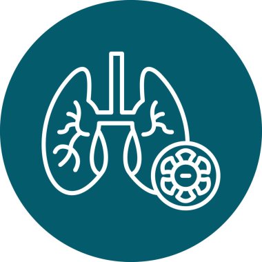 Akciğer ikonu. Web tasarımı için basit akciğer vektör çizimi