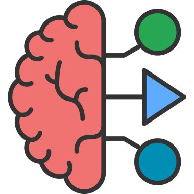 Beyin. Web simgesi basit illüstrasyon