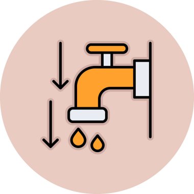 Musluk simgesi vektör illüstrasyonu