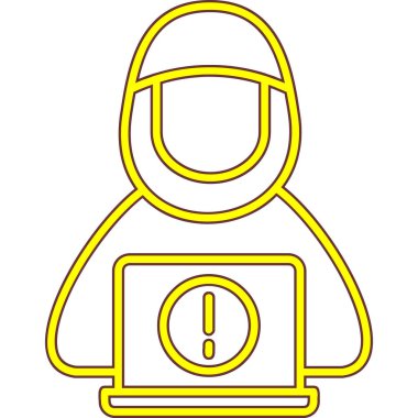 Sarı ve siyah kadın ikonunun vektör çizimi