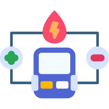 Elektrikli araba. Web simgesi basit illüstrasyon