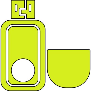 Yeşil ve beyaz şarap kadehinin vektör çizimi