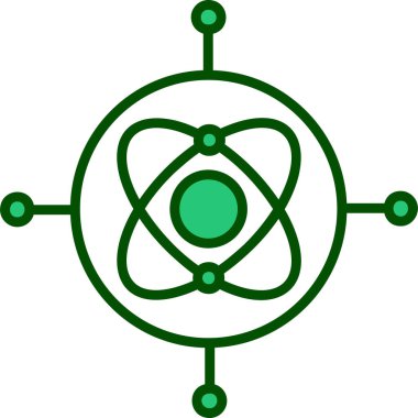 Atom simgesi. Web için fizik vektör simgelerinin özet çizimi