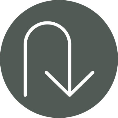 Aşağı ok simgesi vektör illüstrasyonu