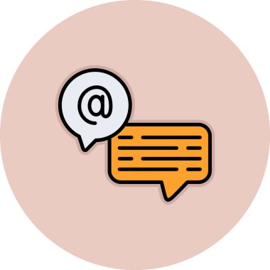 Beyaz arkaplanda izole edilmiş metin iletisi simgesine sahip konuşma balonu.