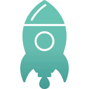 Roket. Web simgesi basit illüstrasyon