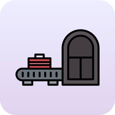 Uçak bileti renk simgesi, vektör illüstrasyonu