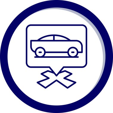 Araba tamir servisi ikonu yuvarladı. resimleme