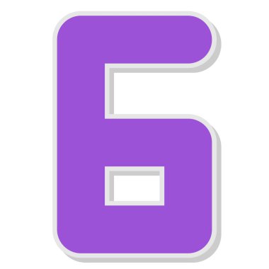 Beş numaralı işaret tasarımı. Vektör. Siyah düz gri resimli menekşe simgesi