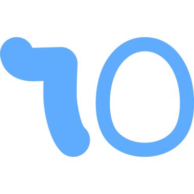 90 numaralı mavi renk simgesi tasarımı