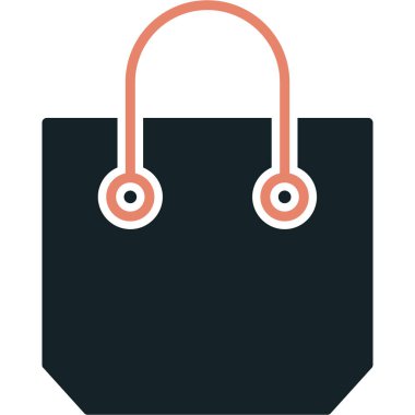 Alışveriş poşeti simgesi, düz tasarım