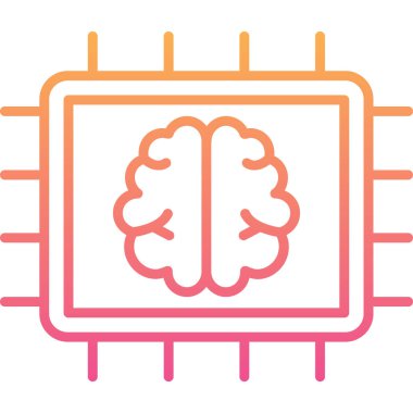 Beyin modern simgesinin vektör illüstrasyonu