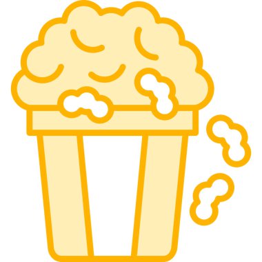 kova patlamış mısır yemek simgesi doldurulmuş ana hatlarıyla