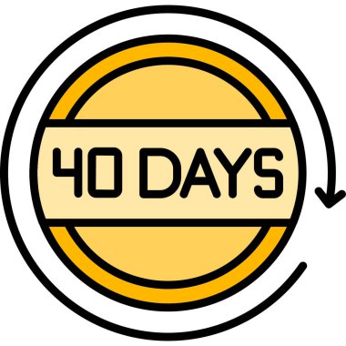 40 gün kaldı, vektör, illüstrasyon, simge tasarımı