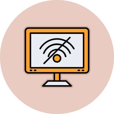 Kablosuz. Web simgesi basit illüstrasyon