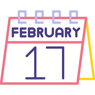 1 Şubat takviminde Şubat çizgisi ve düz tasarım simgesi var. Beyaz arkaplanda illüstrasyon. 10 Şubat takvimi..