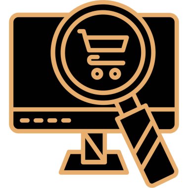 Bilgisayar monitörü simgesi. Web için izleyici vektör simgelerinin özet çizimi