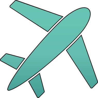 uçak yolculuğu tatil simgesi - taslak biçimi