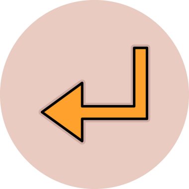 Sol ok simge vektör çizim