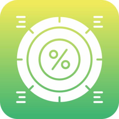 Benzersiz yüzde vektör çizgisi simgesi