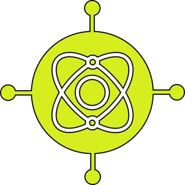 Nükleer. Web simgesi basit illüstrasyon