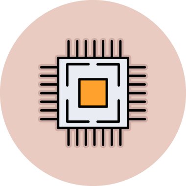 CPU düz vektör simgesi