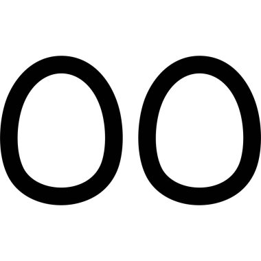 0 harfi simgesinin vektör illüstrasyonu