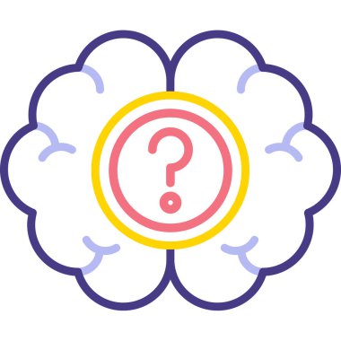 beyin ikonu vektör illüstrasyonu