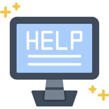 Web yardım renk ikonu vektör illüstrasyonu