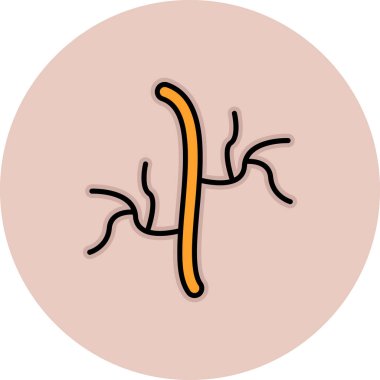 İnsan mide ikonu. Web için insan mide vektör simgesinin özet çizimi