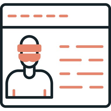 Web sayfası renk çizgisi simgesi, vektör illüstrasyonu