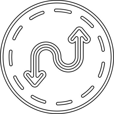 ok okları simgesi ana hat biçiminde