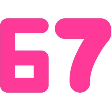 Beyaz arkaplandaki pembe 69 numaranın çizimi